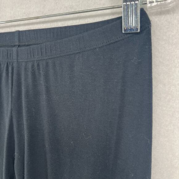 EILEEN FISHER Leggings S Organic Cotton Stretch Jersey Pull On Black USA - Picture 6 of 14